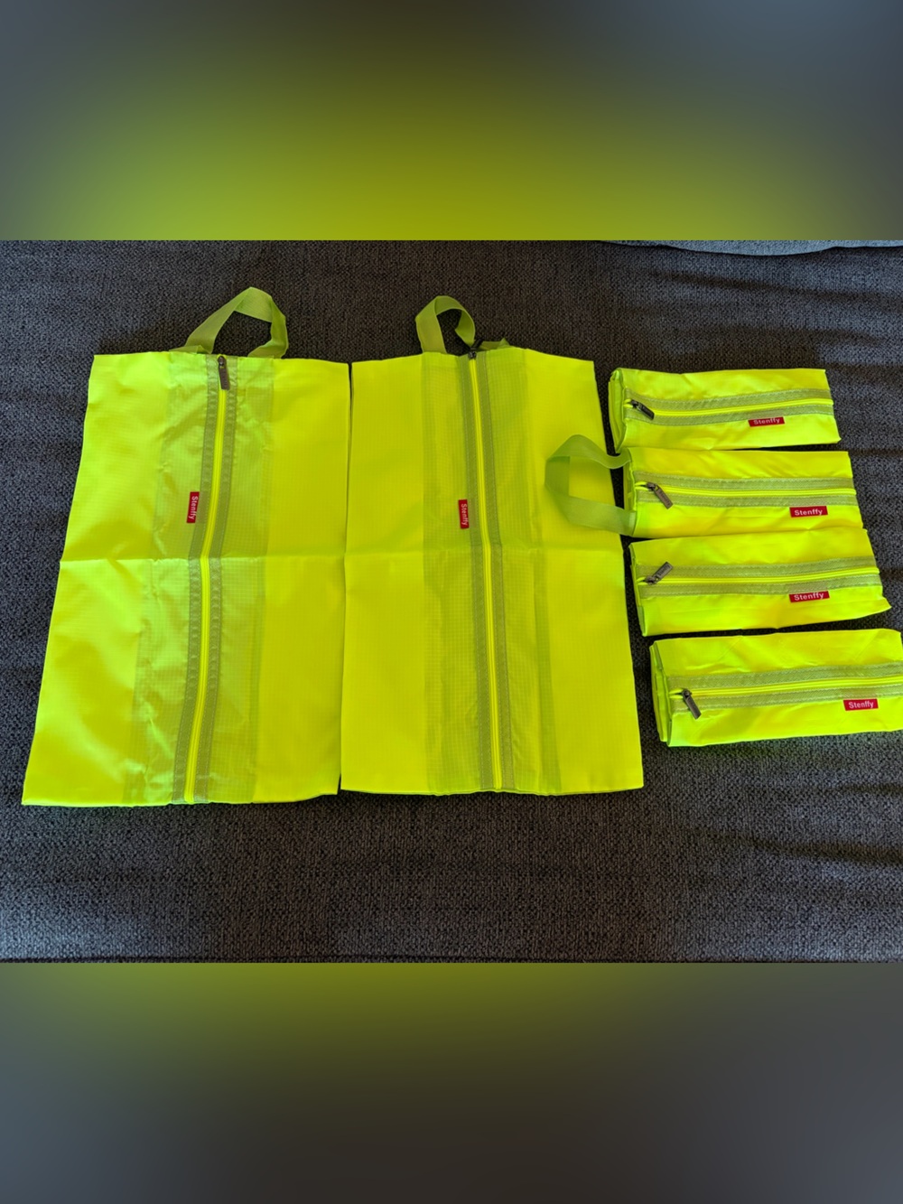 Stenffy.Set of High-Visibility Neon Yellow Shoe Bags Set of 6
